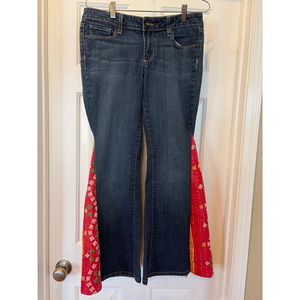 Upcycled Jeans Flare Boho Bohemian Size 30 Paige Jeans